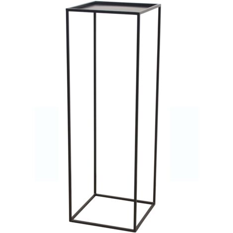 Soporte para plantas moderno negro de 34 x 34 x 103 cm, diseño elegante de hierro, altura 103 cm, DEC050066