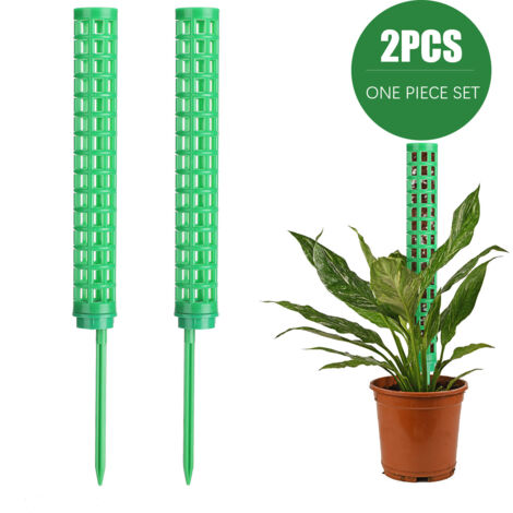 Soporte para plantas Monstera de musgo [3,3 x 39 cm, PP] Verde/Negro 2x – Soporte para plantas Monstera, Philodendron, Adansonii – Fiable, recargable y ampliable