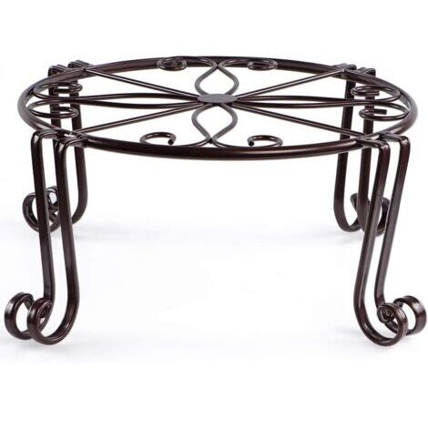 Soporte para plantas, soporte metálico para plantas de interior, 30 × 15 cm, soporte de hierro forjado para florero para decoración (marrón).
