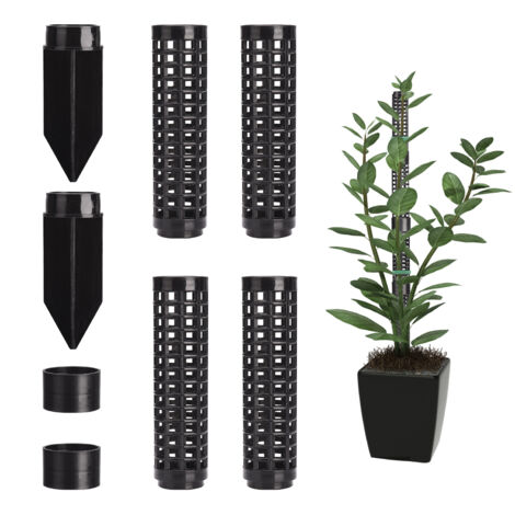 Soporte para plantas trepadoras de musgo – ABS – 44 cm x 160 g – Negro – Paquete de 4 con accesorios
