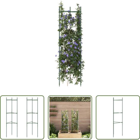 Soporte para plantas -  Tutor para tomates 2 unidades acero y PP 116 cm