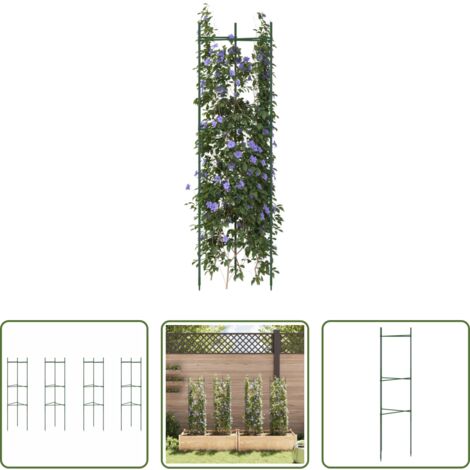 Soporte para plantas -  Tutores para tomates 4 unidades acero y PP 116 cm