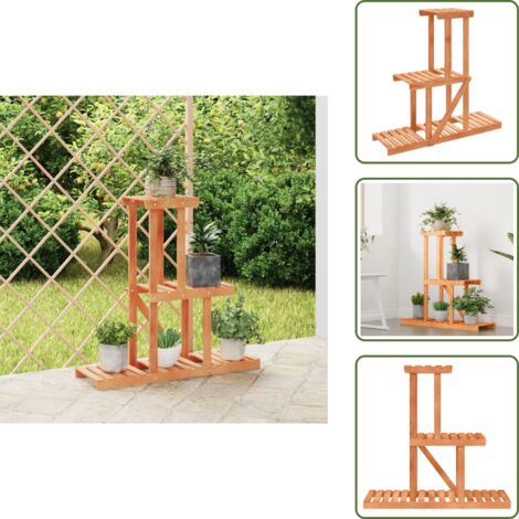 Soporte para plantas - vidaXL Soporte para flores de madera maciza abeto 81x25x75,5 cm - Soporte de abeto