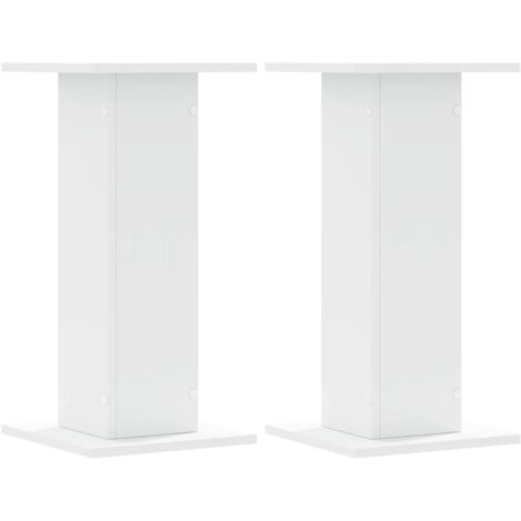Soporte para plantas y flores juego de 2 30 x 30 x 60 cm madera de ingeniería blanca 020045277