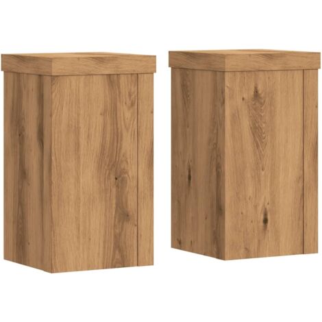 Soporte para plantas y flores juego de 2 hecho a mano de madera de ingeniería marrón 020045290