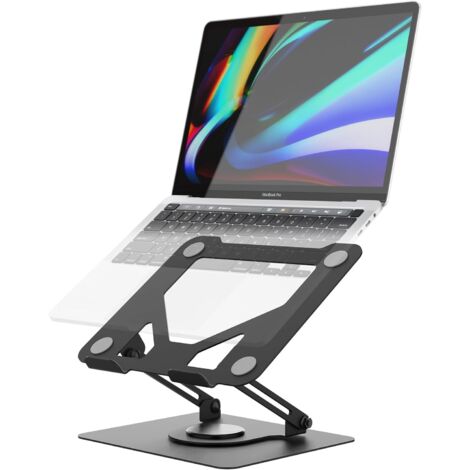 Soporte para portátil con rotación de 360° y altura ajustable, compatible con MacBook Air/Pro, Dell, HP y otros portátiles de 11 a 17,3 pulgadas (negro)