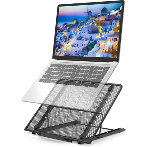 Soporte para portátil, soporte ventilado para portátil, soporte ajustable para portátil, mesa de cama plegable ergonómica y ligera, apta para MacBook Air Pro, PC, iPad, portátil y tableta (de 11 a 15 