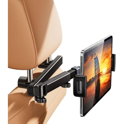 Soporte para reposacabezas de tableta para coche, brazo extensible para reposacabezas de coche, soporte para asiento trasero de coche, soporte para tableta para niños