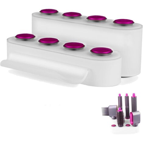 Soporte para rizador Dyson, compatible con Dyson Airwrap con 8 cabezales, organizador de escritorio para secador de pelo, sin perforaciones, 8 agujeros, organizador para el hogar, dormitorio y baño.