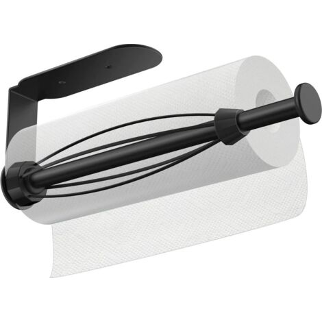 Soporte para rollo de papel de cocina de acero inoxidable, con función de amortiguación, manejo con una sola mano, soporte para papel higiénico de cocina, soporte para rollo de papel de cocina, color 