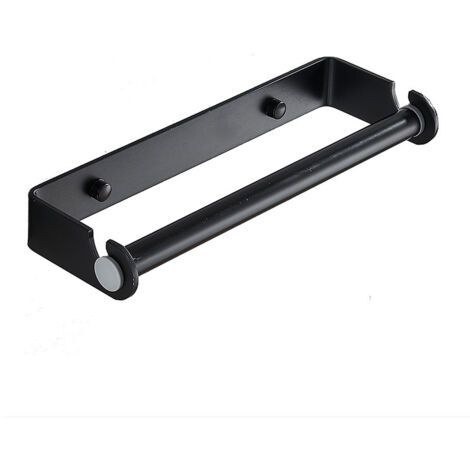 Soporte para rollos de papel higiénico, portarrollos de papel higiénico, soporte para toallas de papel, soporte de pared para toallas de papel higiénico - Negro
