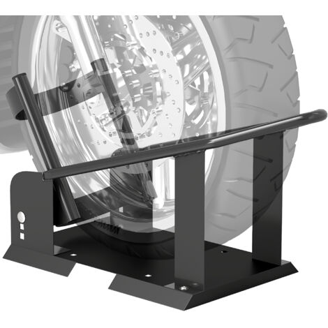 Soporte para Rueda Delantera de Motocicleta Carga 816,5 kg Robusta con Altura Ajustable para Ruedas Ø38,1-53,34 cm Negro