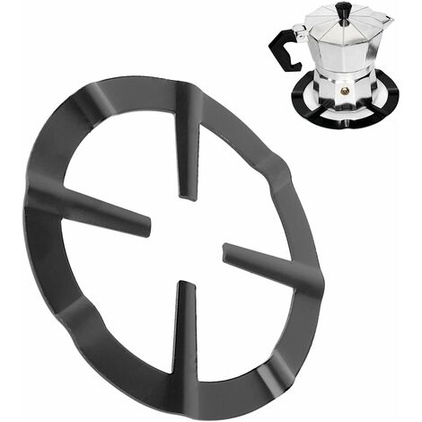 Soporte para sartenes Moka, soporte para ollas Moka de acero inoxidable para estufa de gas Reductor de anillo de gas de metal redondo Reductor de cafetera Anillo de estante reductor para cocinar - Neg