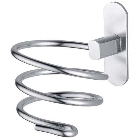 Soporte para secador de pelo de acero inoxidable plateado para baño, soporte para secador de pelo, soporte para inodoro