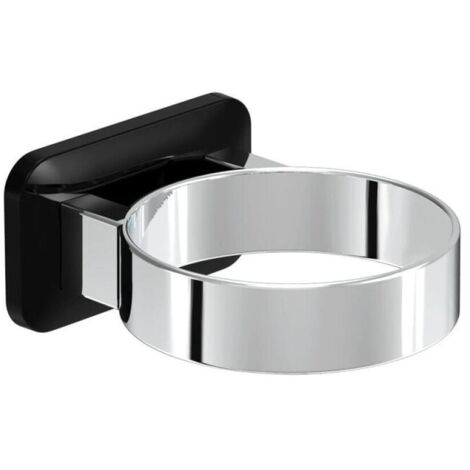 Soporte para secador de pelo de pared, sin necesidad de taladrar, para baño e inodoro (negro)