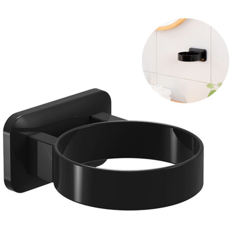 Soporte para secador de pelo de pared Soporte para secador de pelo de plástico Soporte para secador de pelo adhesivo Sin perforaciones con soporte de enchufe transparente Gancho de almacenamiento para