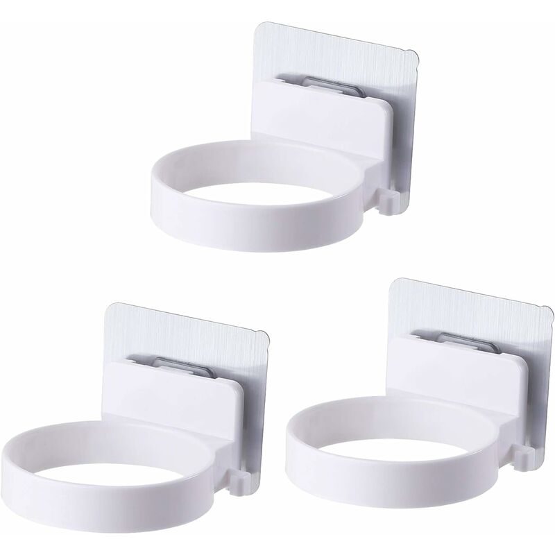 

Soporte para secador de pelo montado en la pared de 3 piezas, soporte para secador de pelo, estante para secador de pelo con ventosa autoadhesiva,