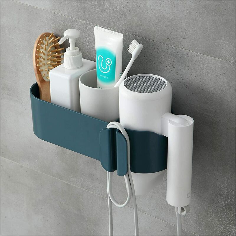 

Soporte para secador de pelo montado en la pared, soporte para secador de pelo, caja de almacenamiento para secador de pelo con caja de