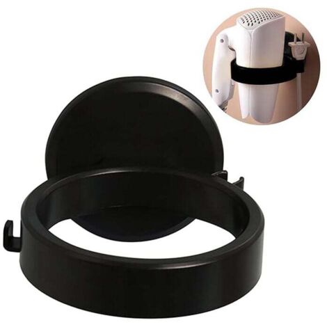 soporte para secador de pelo (negro), soporte de pared, sin taladro, autoadhesivo, para baño e inodoro.