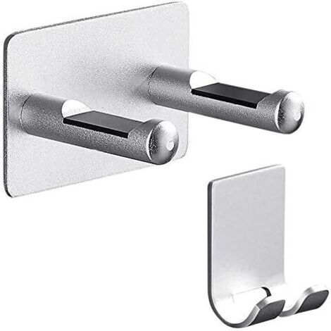 Soporte para secador de pelo plateado, soporte de montaje en pared de aluminio espacial para secador de pelo Dyson con soporte de enchufe, autoadhesivo e impermeable