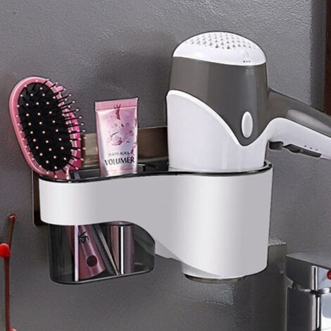 Soporte para secador de pelo sin taladrar Estante para secador de pelo de pared