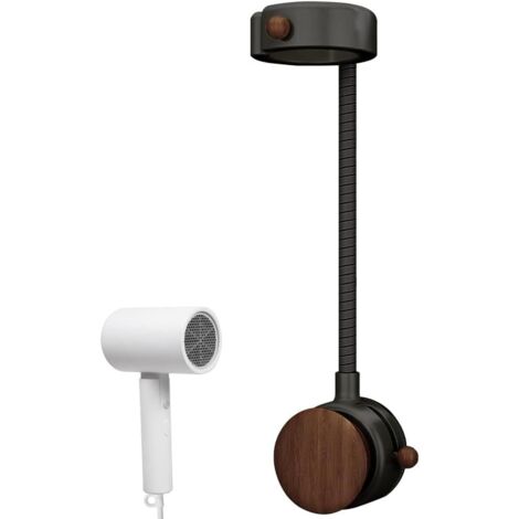 Soporte para secador de pelo, soporte ajustable de 360°, soporte con ventosa para secador de pelo de baño.