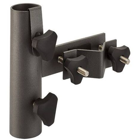 Soporte para sombrilla de jardín con fijación vertical para barandillas redondas - PLATINUM negro Homms