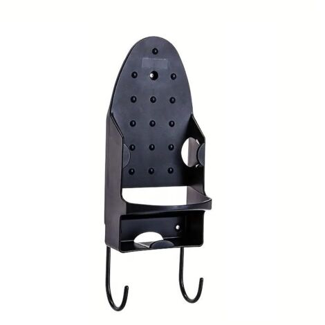 Soporte para tabla de planchar, soporte de pared para plancha eléctrica, organizador de almacenamiento para tabla de planchar, negro