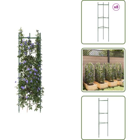 Soporte para tallos - vidaXL Tutores para tomates 8 unidades acero y PP 116 cm - Tutores para frutas