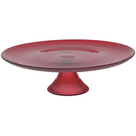 Soporte para tartas cristal rojo 28x9h cm Passion