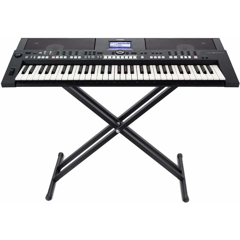 

Soporte para Teclado de Doble Refuerzoa, Soporte Piano con Altura Ajustable, Plegable (Soporte)