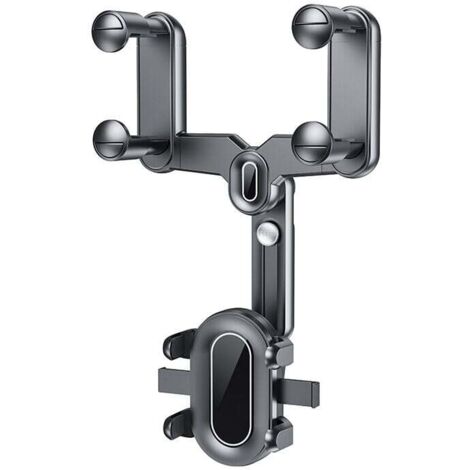 Soporte para teléfono con espejo retrovisor, soporte para teléfono de coche, soporte retráctil giratorio flexible de 360° multifuncional.