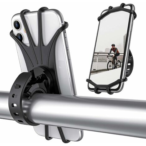 Soporte para teléfono de bicicleta, soporte para manillar de motocicleta, soporte de silicona para teléfono de bicicleta con rotación de 360°, compatible con iPhone 12/11 Pro Max XS Max XR X 8 7 6S Pl