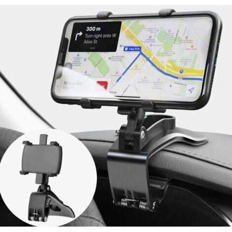 Soporte para teléfono de coche con rotación de 360 grados, compatible con GPS y smartphones de 4 a 7 pulgadas.