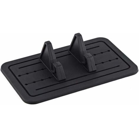 Soporte para teléfono de coche de silicona antideslizante para smartphone de coche, soporte para teléfono móvil para teléfonos móviles de hasta 7 pulgadas de pantalla, color negro, 1 unidad.