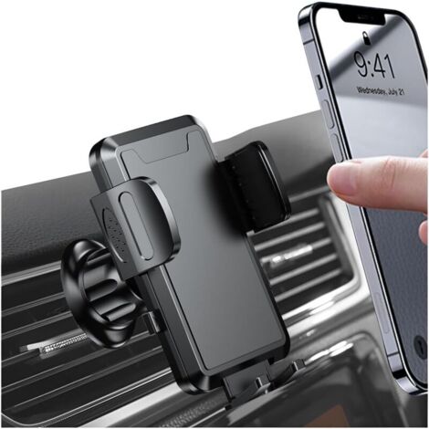 Soporte para teléfono de coche, giratorio 360°, universal, retráctil y multifuncional (negro) XVX