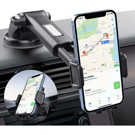 Soporte para teléfono de coche Jalleria [Super Ventosa] Soporte para teléfono de coche con ventosa, accesorio para coche, giratorio 360 grados, soporte para teléfono de coche, parabrisas, salpicadero 