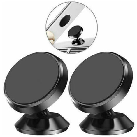 Soporte para teléfono de coche, [Paquete de 2] ivoler Soporte universal giratorio de 360° para teléfono de coche, adhesivo magnético portátil para smartphones, compatible con teléfonos o dispositivos 