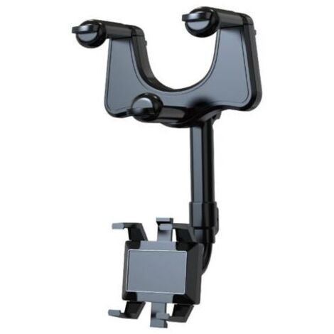 Soporte para teléfono de coche para espejo retrovisor, giratorio 360°, retráctil, compatible con todos los smartphones
