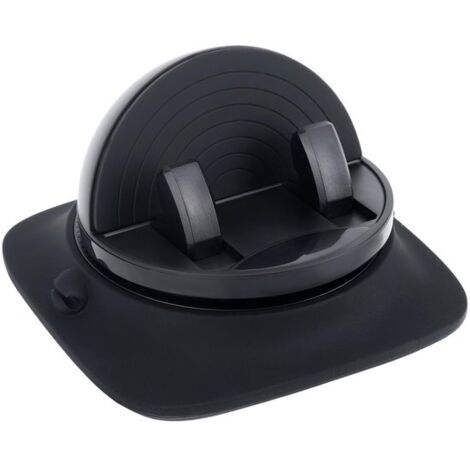 Soporte para teléfono de coche, rotación de 360 grados, antideslizante, ajustable, apto para salpicadero, smartphones y tablets, accesorio universal (negro).