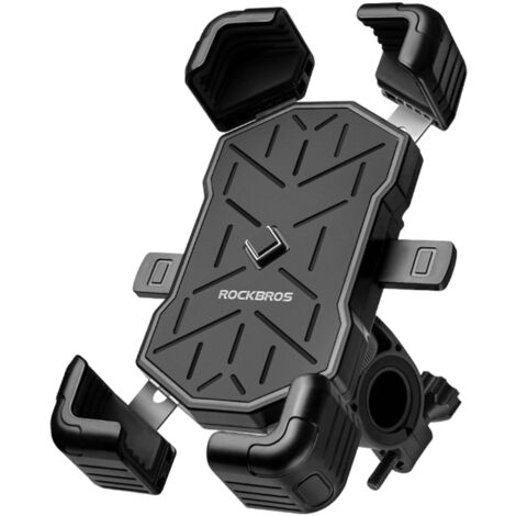 Soporte para teléfono de manillar de bicicleta de 4,5 a 7,2 pulgadas - Negro