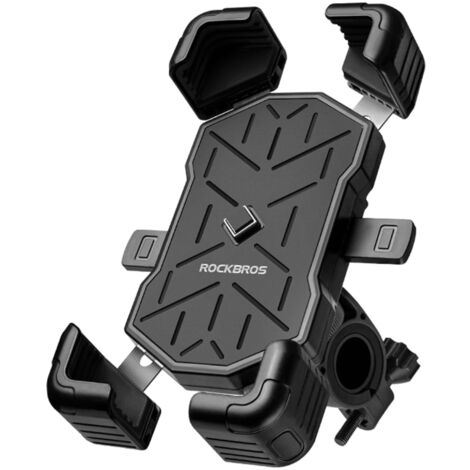 Soporte para teléfono de manillar de bicicleta de 4,5 a 7,2 pulgadas - Negro