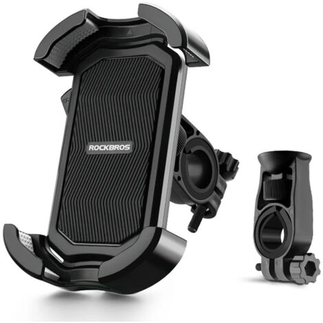 Soporte para teléfono de manillar de bicicleta de 4,7 a 6,8 pulgadas - Negro