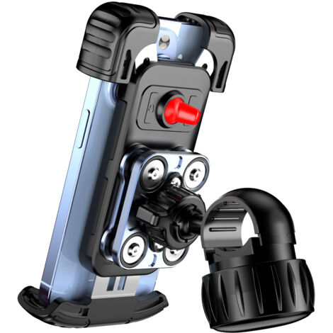 Soporte para teléfono de motocicleta 2025 [Amortiguador de impactos] Soporte universal para teléfono de bicicleta, antivibración para iPhone 16/15/14 Pro Max, Samsung S24/23 Ultra y smartphones de 4,7