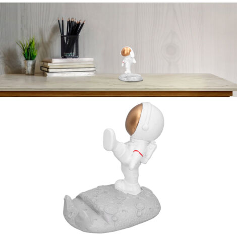 Soporte para teléfono estilo astronauta – Soporte para teléfono de resina ecológica – Diseño elegante para el escritorio