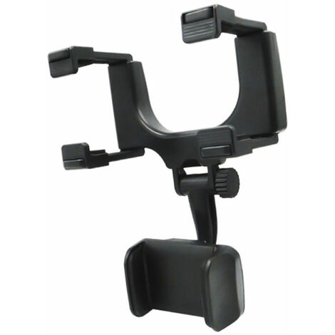 Soporte para teléfono móvil con espejo retrovisor para automóvil, Soporte para clip para grabadora de conducción, Soporte para navegación (Espejo retrovisor de segunda generación [Negro])