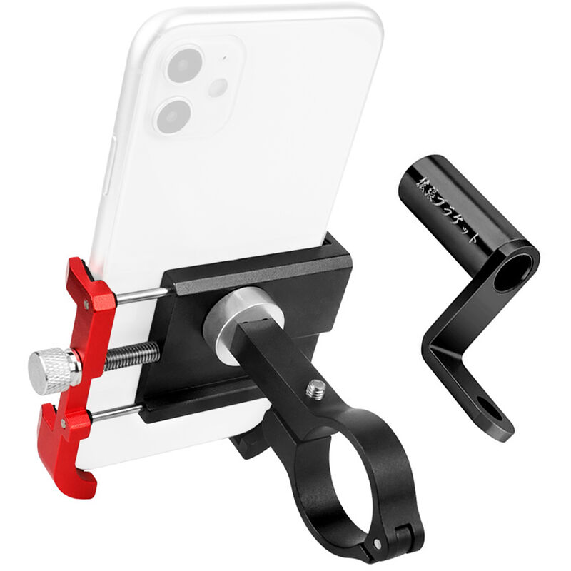 

Tenedor del telefono movil de la bicicleta de la aleacion de aluminio, soporte del telefono de la motocicleta, rotacion de 360 ​​°, Negro y rojo,