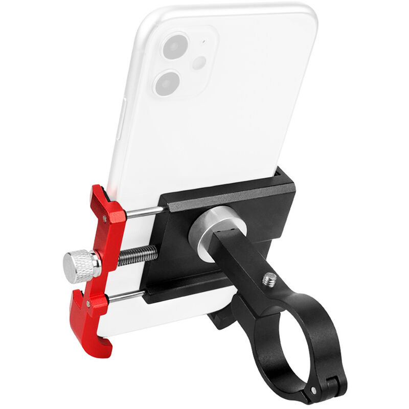 

Tenedor del telefono movil de la bicicleta de la aleacion de aluminio, soporte del telefono de la motocicleta, rotacion de 360 ​​°, Negro y rojo,