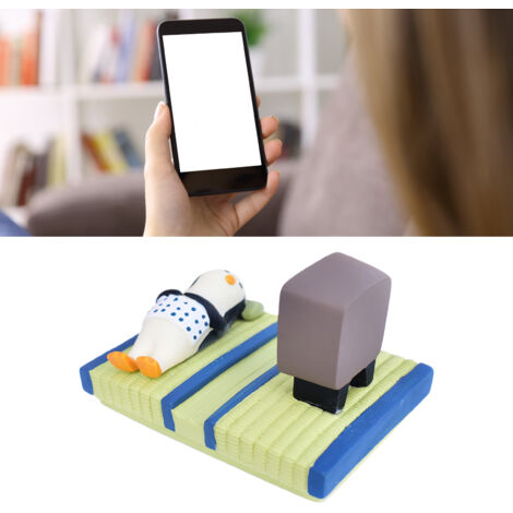 Soporte para teléfono portátil, universal y estable de resina con un bonito diseño de pingüino para todos los teléfonos móviles.