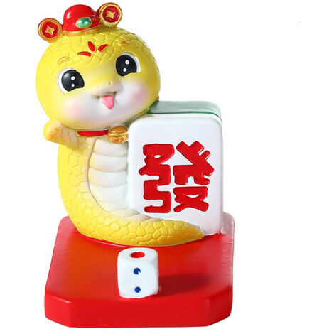 Soporte para teléfono Serpiente Dorada – Prosperidad (1068 Mahjong) Accesorio decorativo creativo para el escritorio